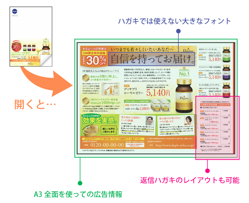 A3全面を使っての広告情報